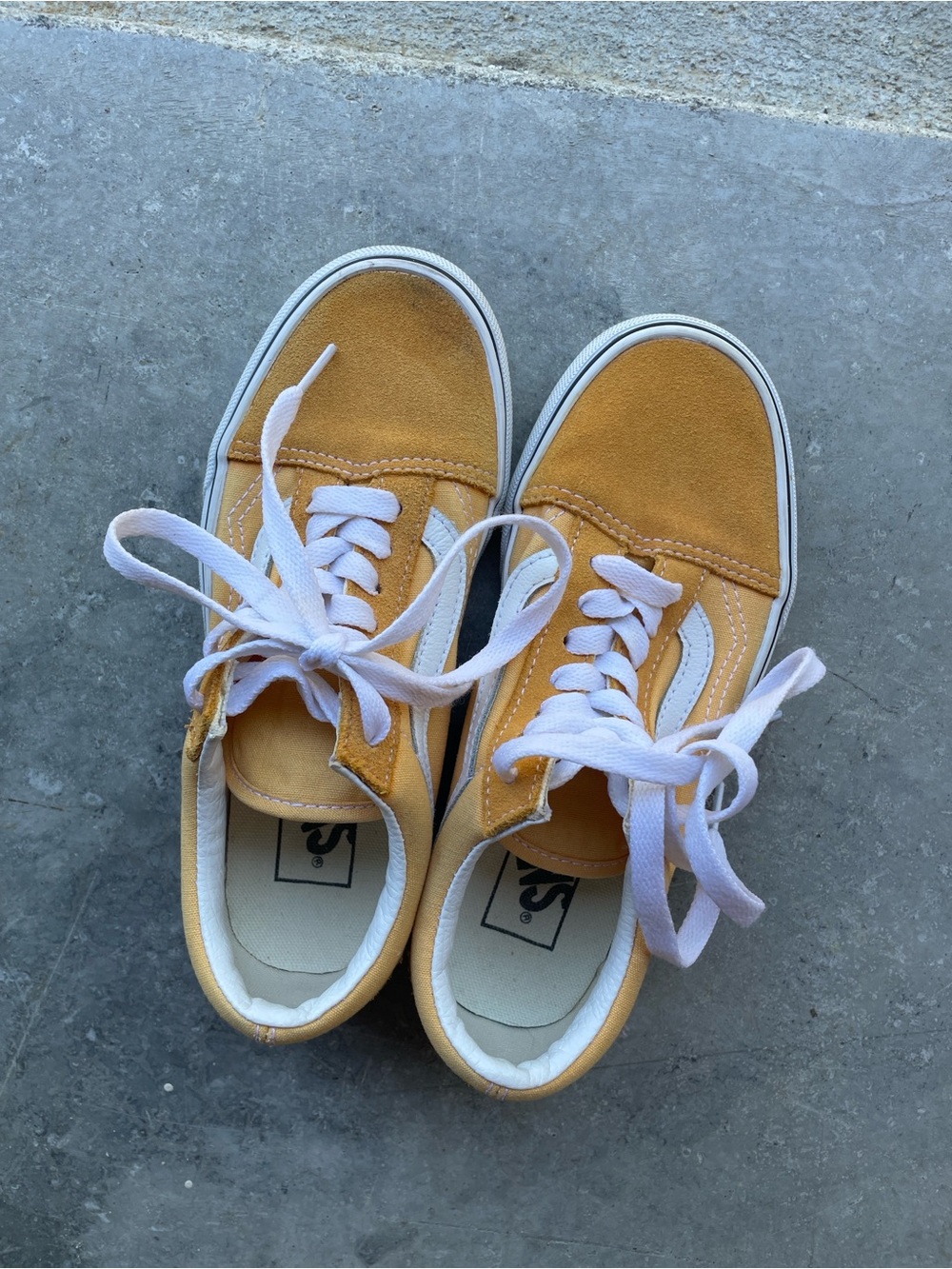 Vans Old Skool Yellow and White Low-Top Sneakers